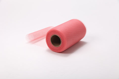 Coral Pink Nylon Netting Fabric