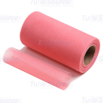 Coral Pink Tulle Shimmer Fabric