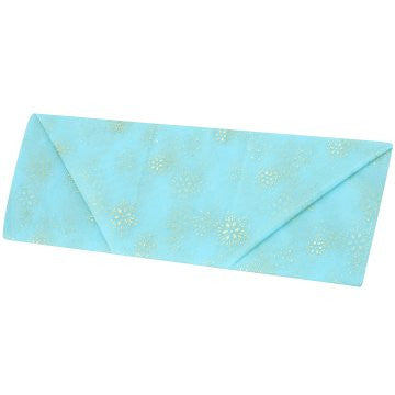 Aqua Organza with Gold Snowflake