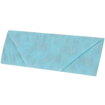 Aqua Organza with Silver Snowflake