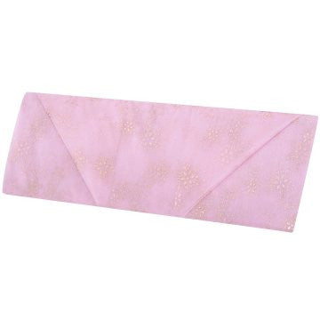 Rosette Pink Organza with Gold Snowflake