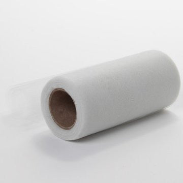Wholesale Glitter Sparkle on Tulle Fabric White 150 yard roll