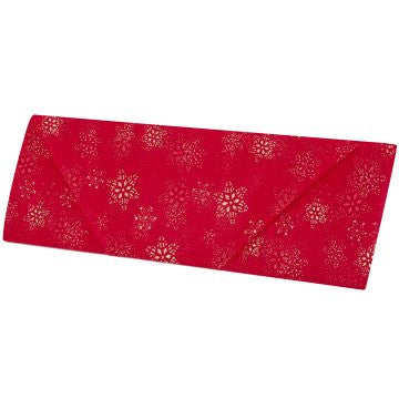 Red Organza with Gold Snowflake